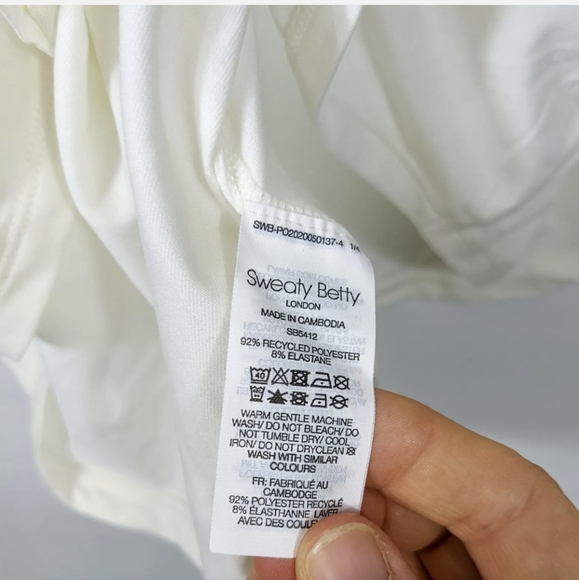 SWEATY BETTY Women's Lily White Energise Workout Tank Top NWT Size XL - Picture 7 of 8